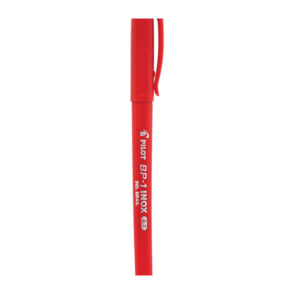 CANETA ESF. 0.7MM INOX BP-1 VERMELHA