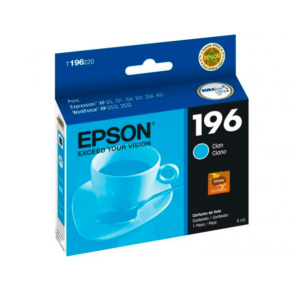 CARTUCHO EPSON T196220 (196) 4ML CIANO