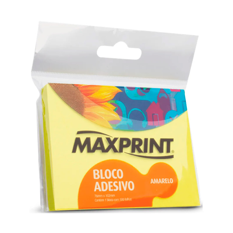 BLOCO ADESIVO 76X102 AMARELO NEON 100F 743397