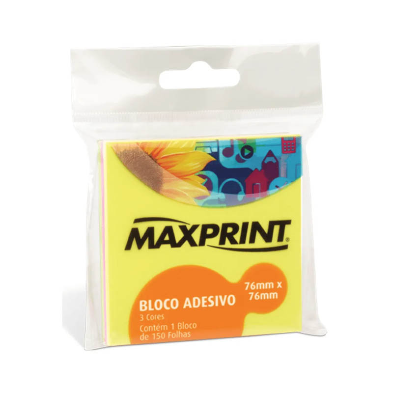 BLOCO ADESIVO 76X76 NEON 3X50FLS 741691