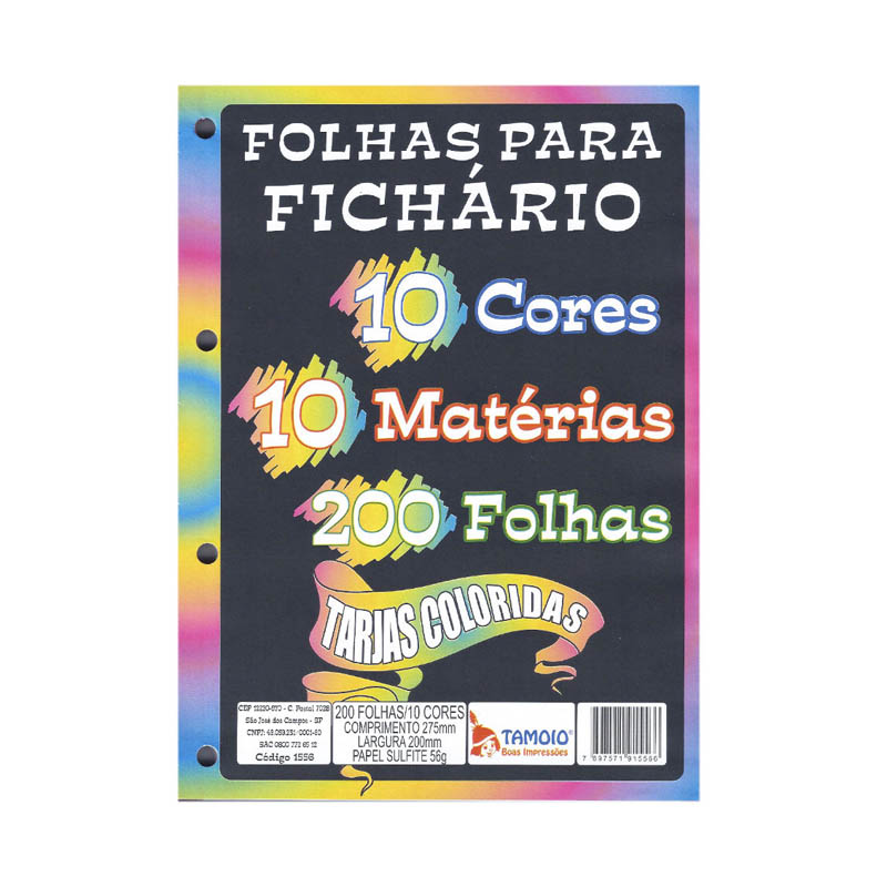 BLOCO FICH�RIO UNIVERSIT�RIO 10 CORES 200F 1556