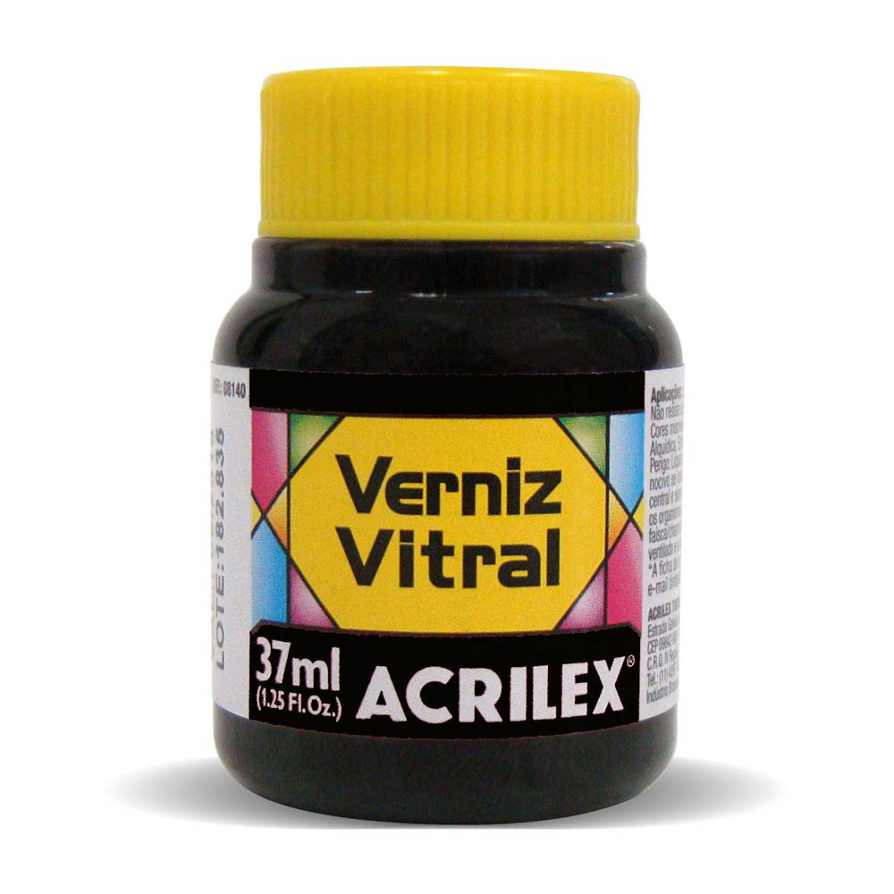 VERNIZ VITRAL 37ML PRETO 520